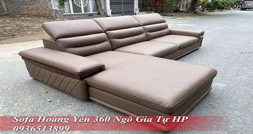 Lên đường bộ sofa da HY322 cho nhà chị Phương tại Hải Phòng