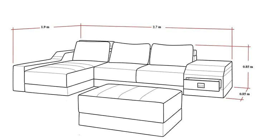 Kích thước sofa da chuẩn và đẹp cho phòng khách